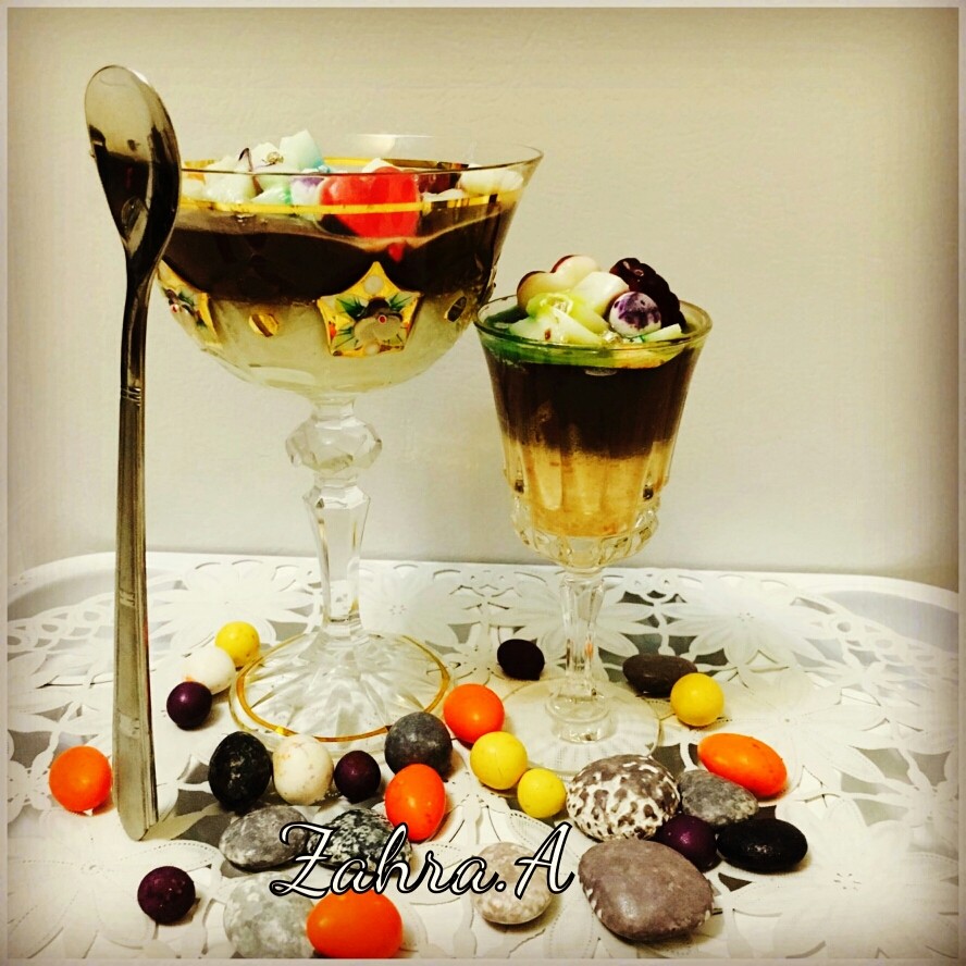 عکس دسر پاناکوتا دو رنگ شکلاتی و وانیلی