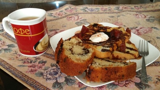 کیک صبحانه همراه فرنچ تست
