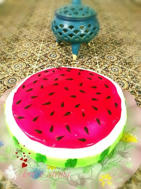 عکس کیک هندوانه مخصوص شب یلدا