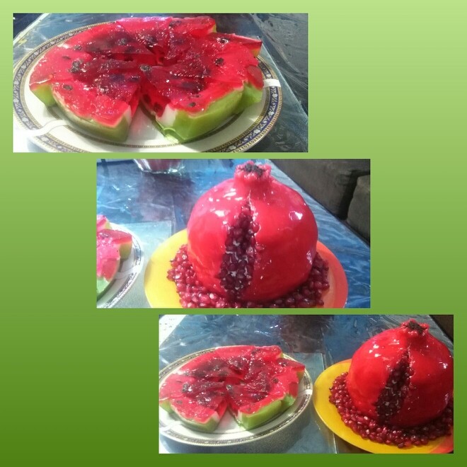 عکس کیک انار و ژله هندوانه 