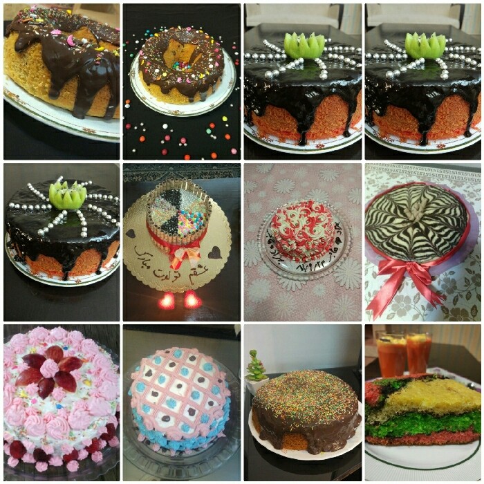عکس چند نمونه از کیک هایی که درست کردم 