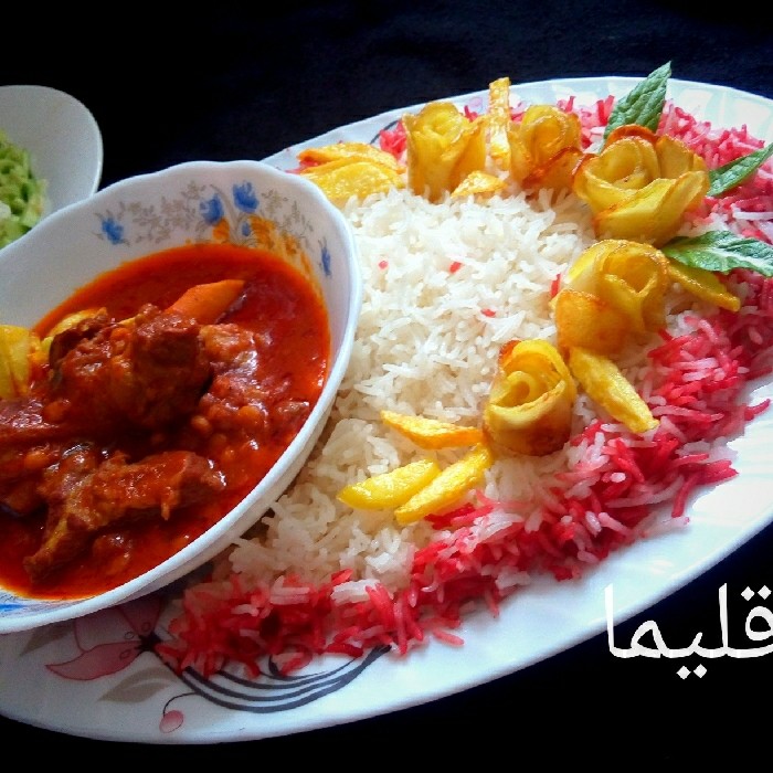 عکس خورش قیمه آلو