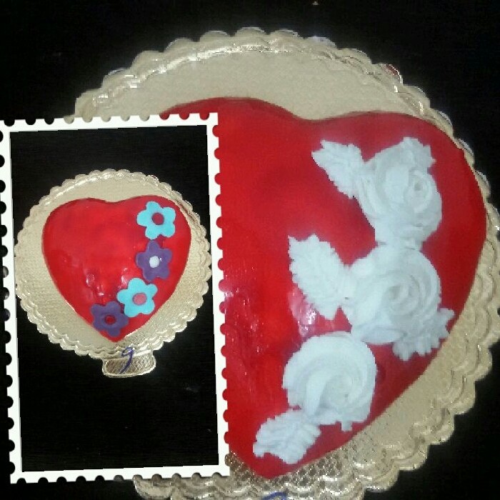 کیک قلب محدب 