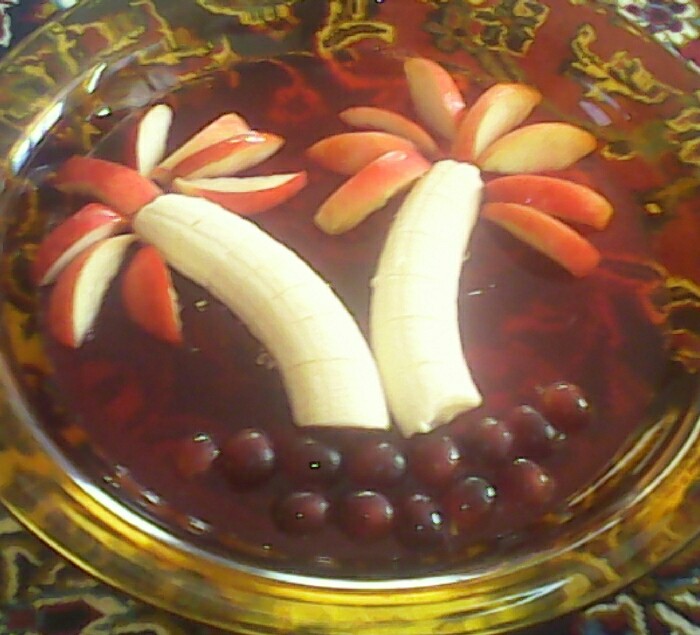 عکس ژله ساده من با تزیین میوه