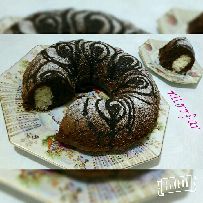 عکس کیک شکلاتی با مغز نارگیلی