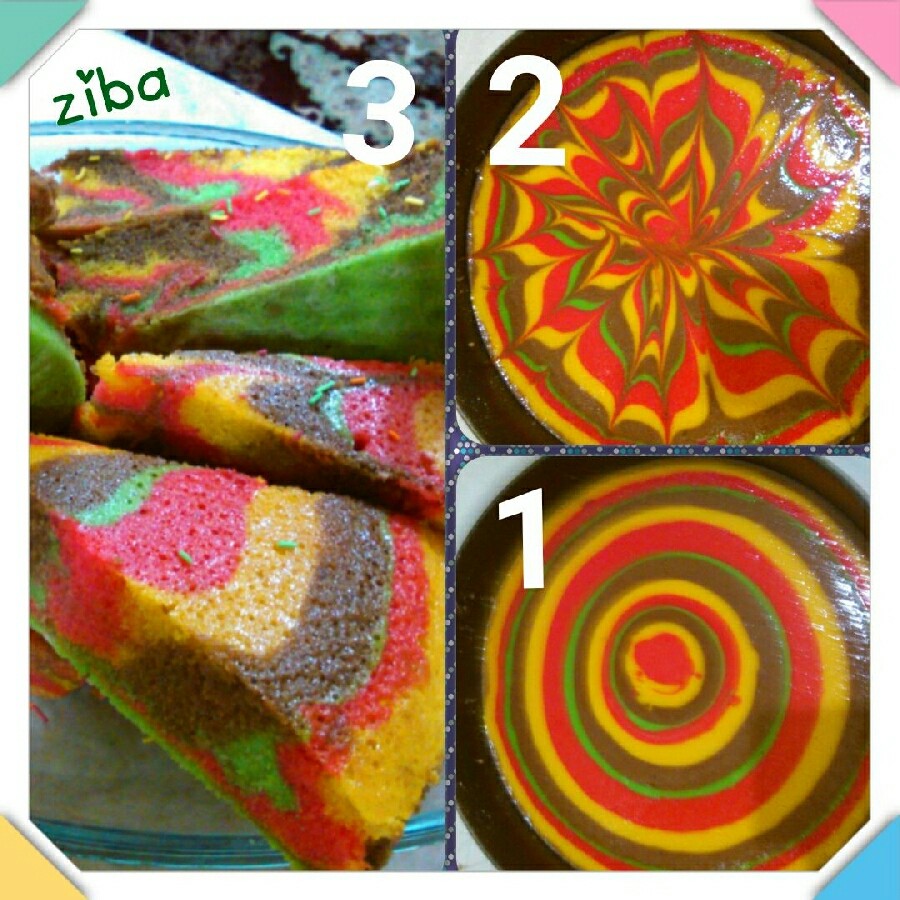 عکس کیک دو رنگ(زبرا کیک)