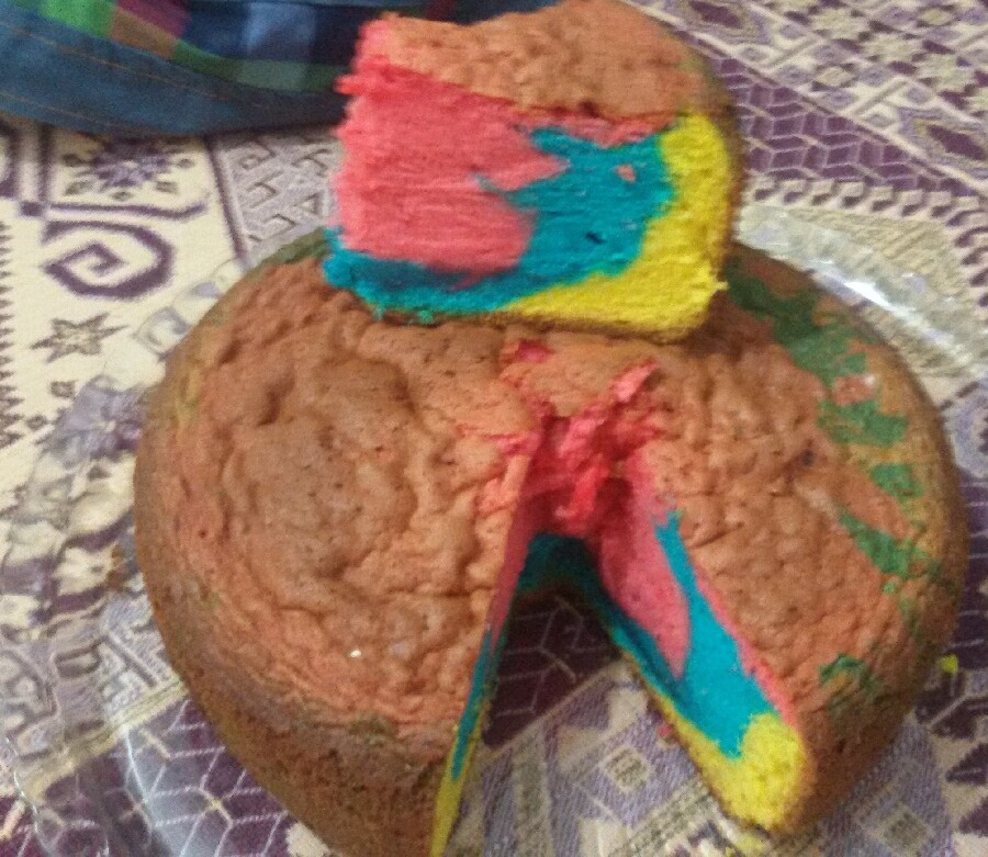 عکس کیک رنگین کمان