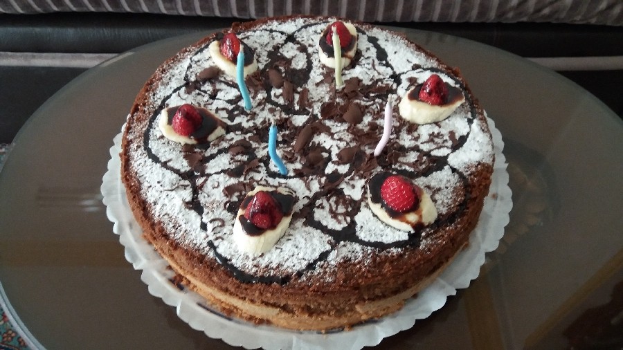 عکس کیک تولد برای پدر و مادرم درست کردم