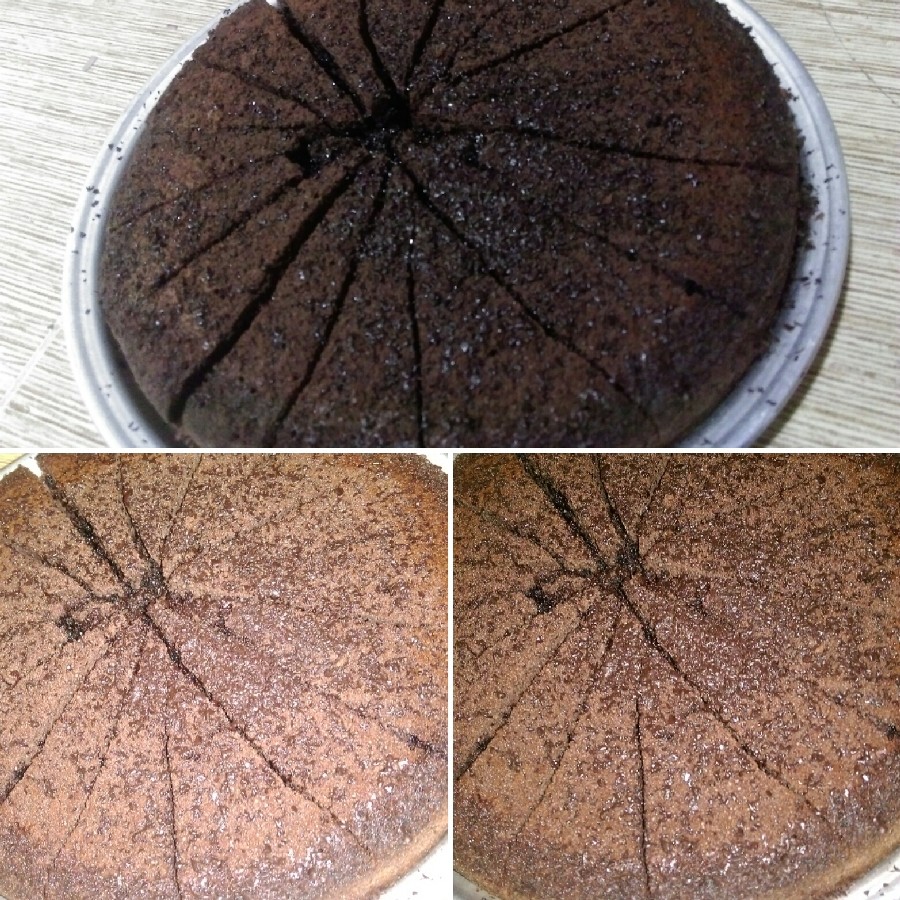عکس کیک شکلاتی بدون قطره ای روغن 