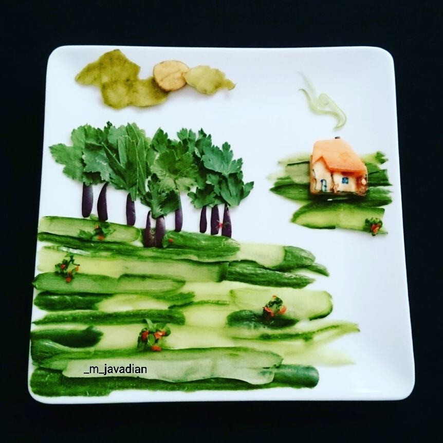 عکس نقاشی با سبزیجات 