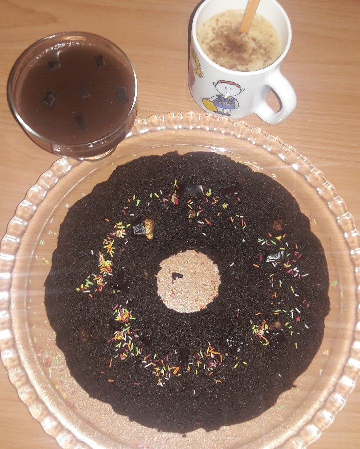 عکس کیک شکلاتی ،مشکوفی وکاپوچینو