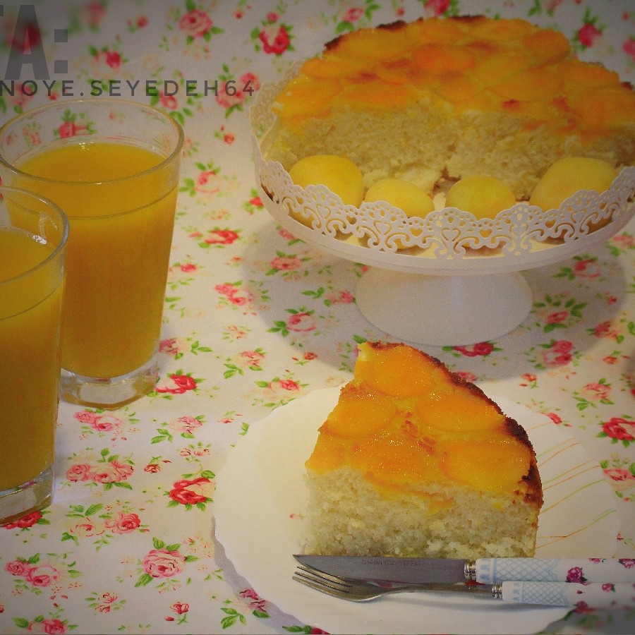 عکس رسپی کیک زردآلو