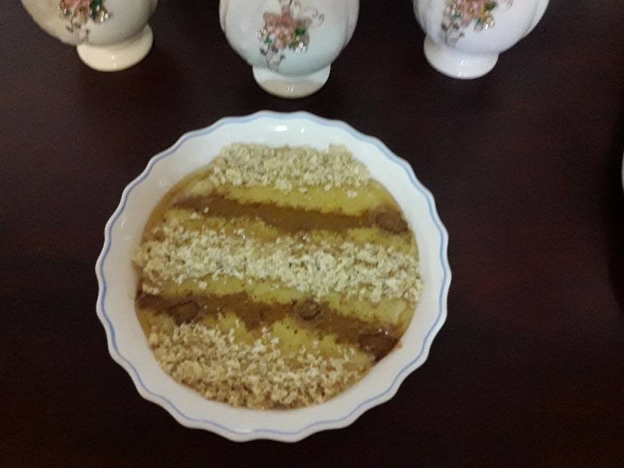عکس شیر برنج 
با تزیین عسل دارچین پودر گردو 