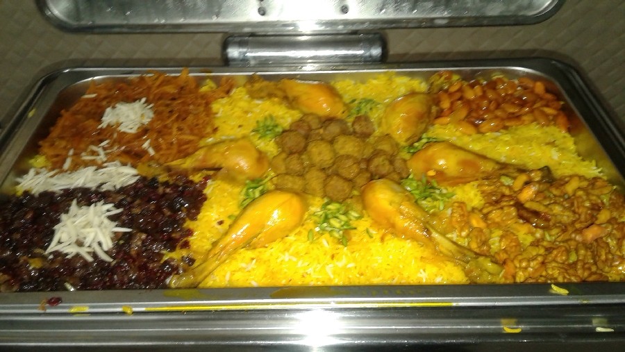 عکس مرصع پلو با مرغ و گوشت قلقلی
