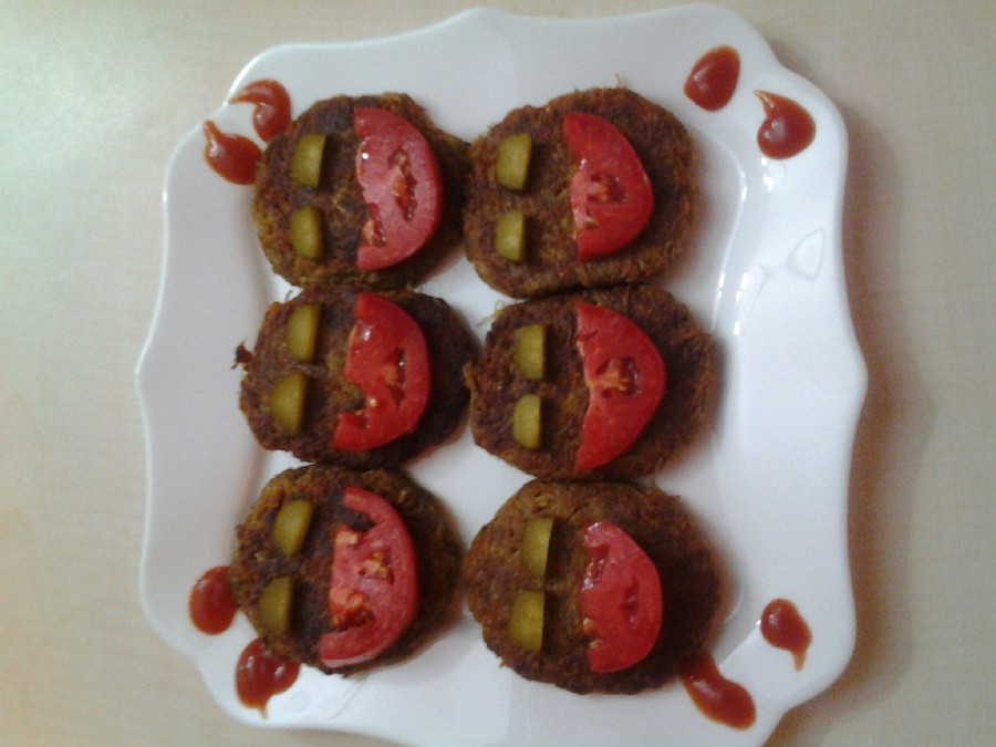 عکس کتلت گوشت (تزیین غذای کودک)