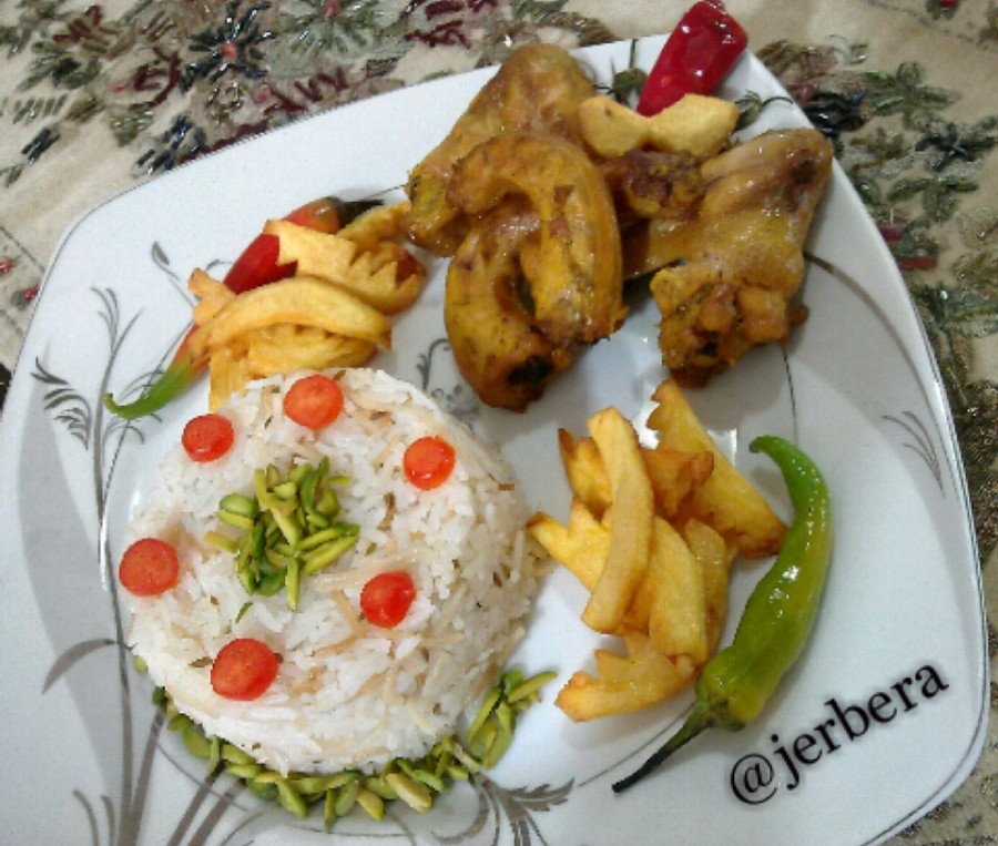 عکس برنج با مرغ