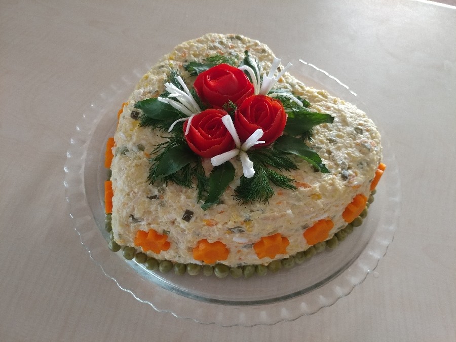 عکس نمای نزدیک سالاد الویه خودم برای مهمانی تولد همسرم?