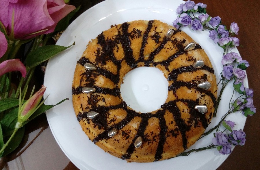 عکس کیک دورنگ خوشمزه