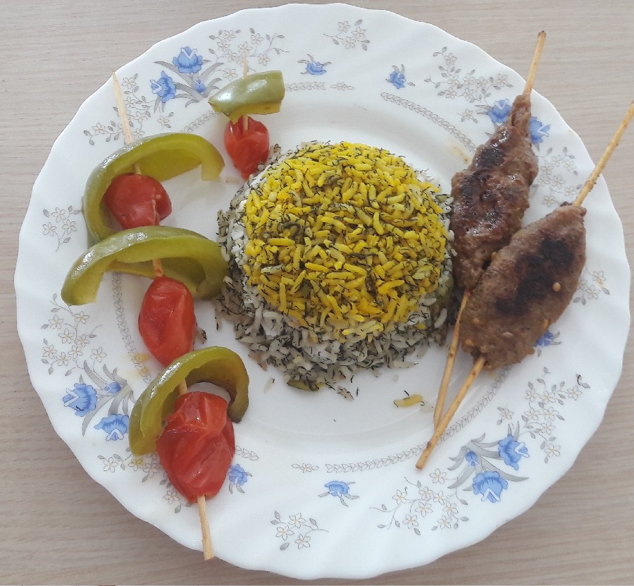 عکس کباب تابه ای سیخی