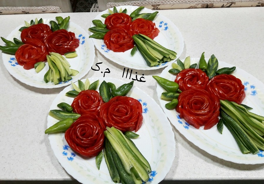 عکس تزئین گوجه و خیار