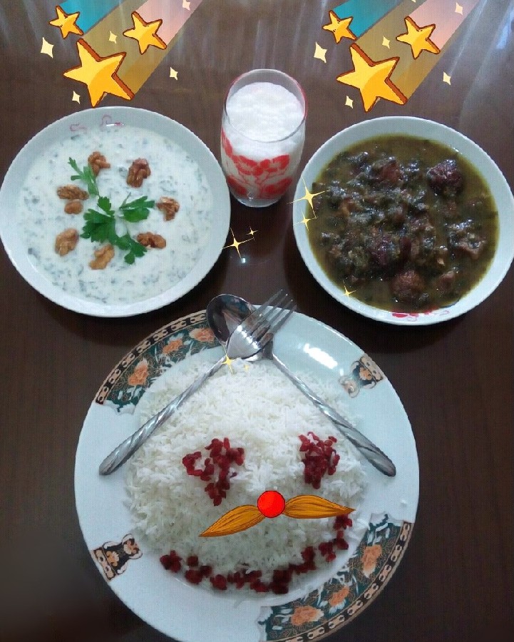 عکس خورش آلو اسفناج