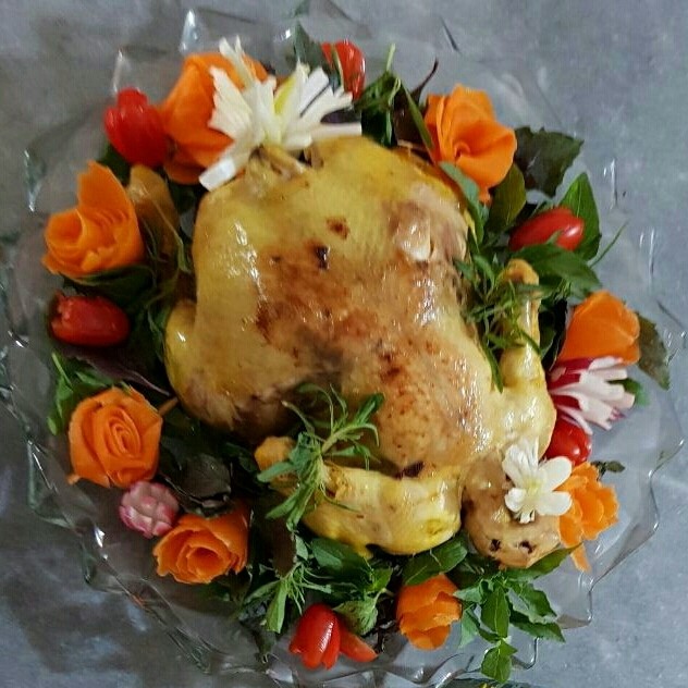 عکس مرغ ابپز شده وکمی سرخ شد