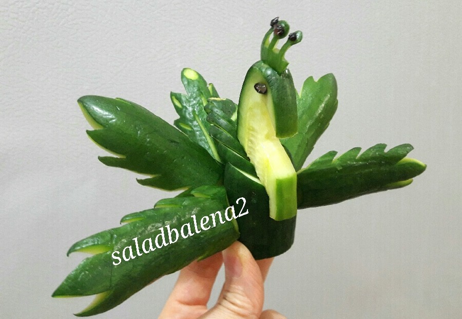 عکس پرنده با خیار