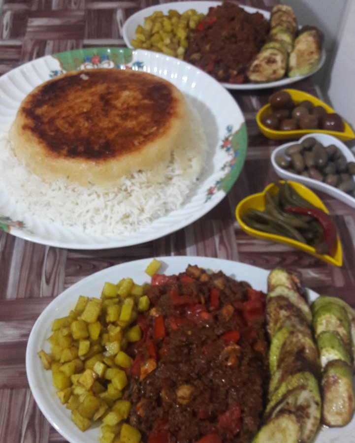 عکس خوراک گوشت و کدو