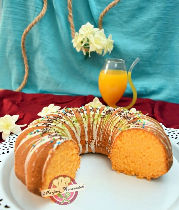 عکس بافت کیک ژله پرتقال 
