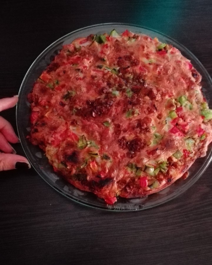 عکس پیتزا با گوشت