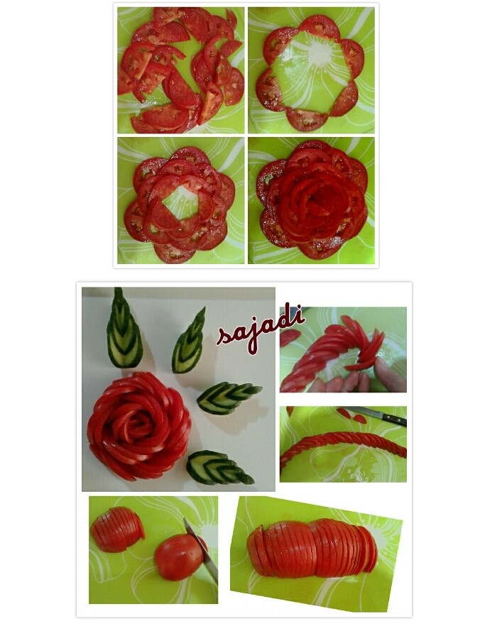 عکس آموزش دو گل گوجه 