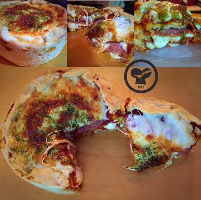 عکس كيك پيتزا يا پيتزا پپروني سه طبقه