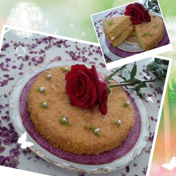 عکس کیک گلاب و زعفران 