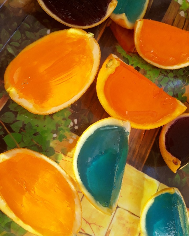 عکس پرتقال ژله ای در رنگهای مختلف