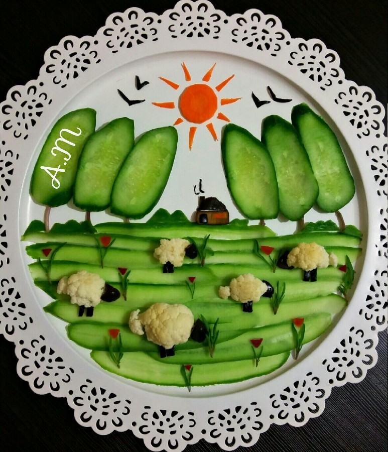 عکس نقاشی با سبزیجات