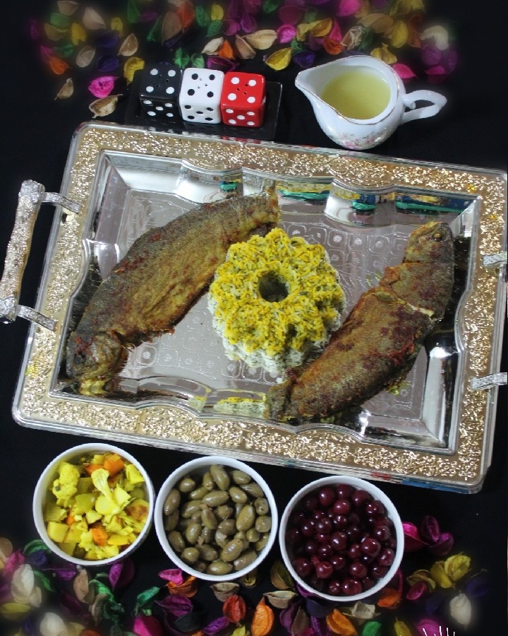 عکس سبزی پلو با ماهی جای همه دوستان سبز