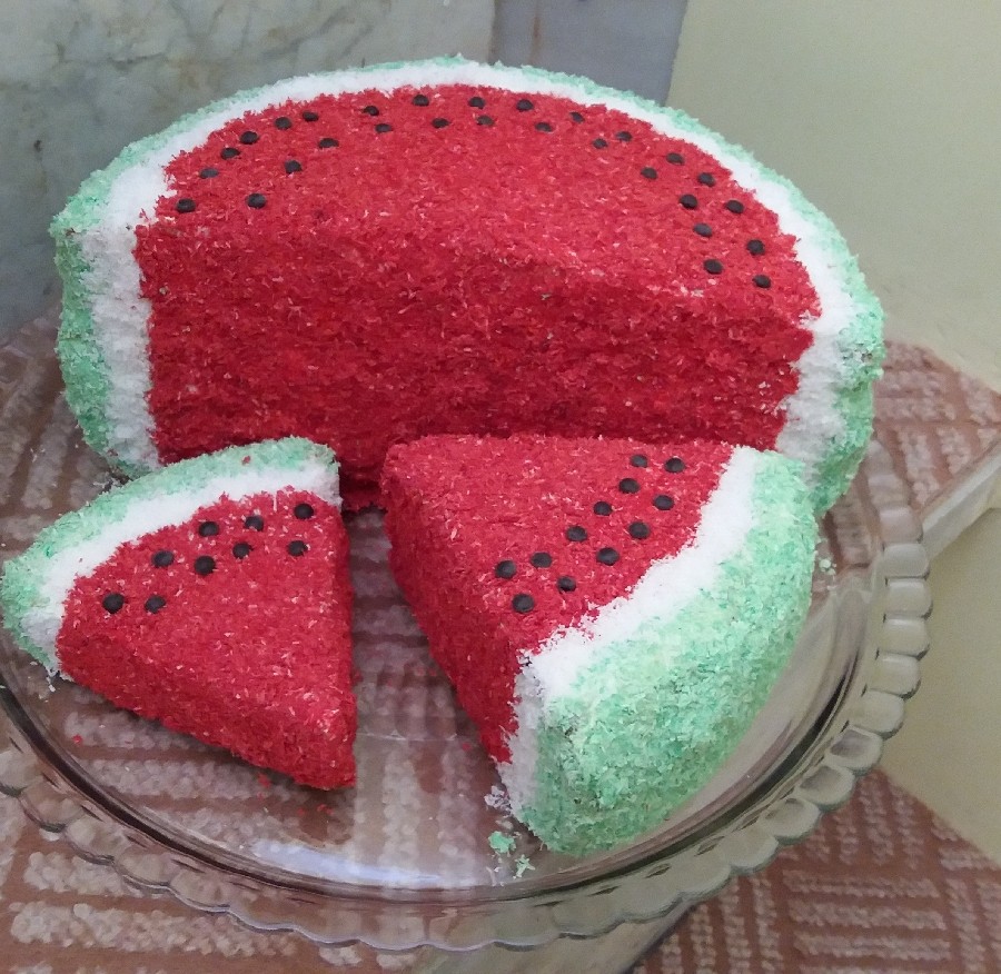 عکس کیک هندونه ای برای شب یلدا ۹۵