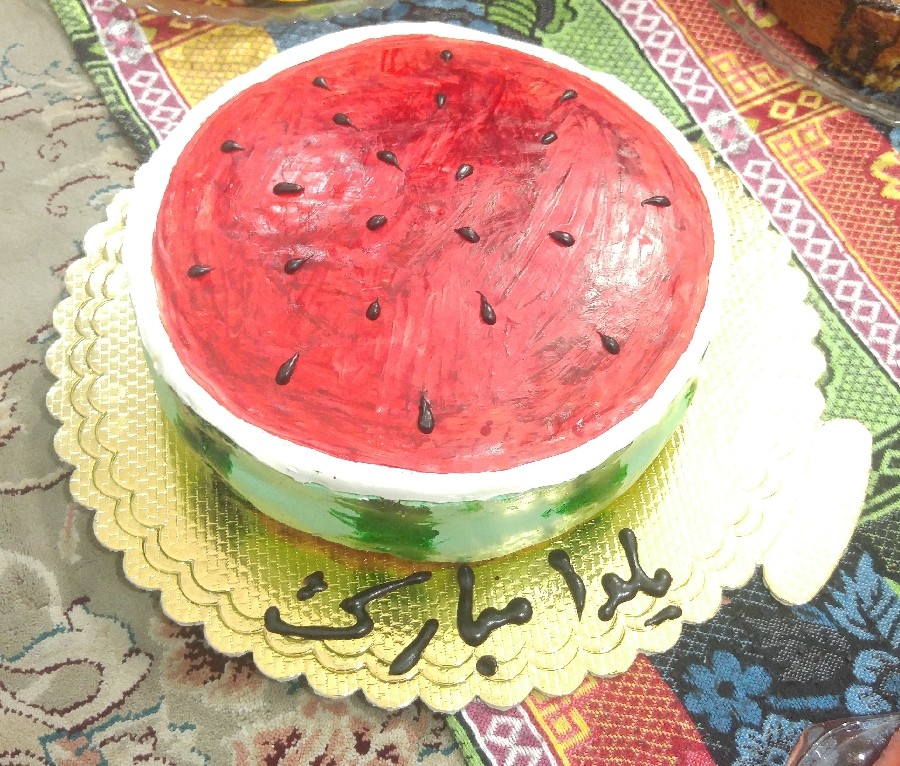 کیک هندوانه با روکش فوندانت