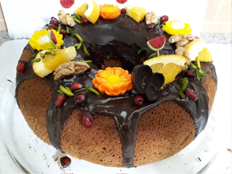 کیک با روکش شکلات
