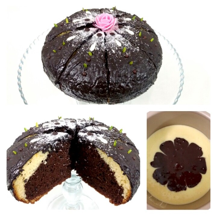 عکس زبرا کیک با روکش شکلات تلخ