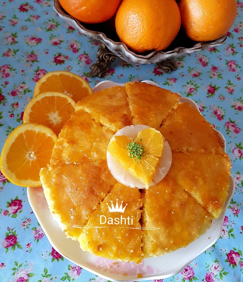 عکس کیک خیس پرتقالی