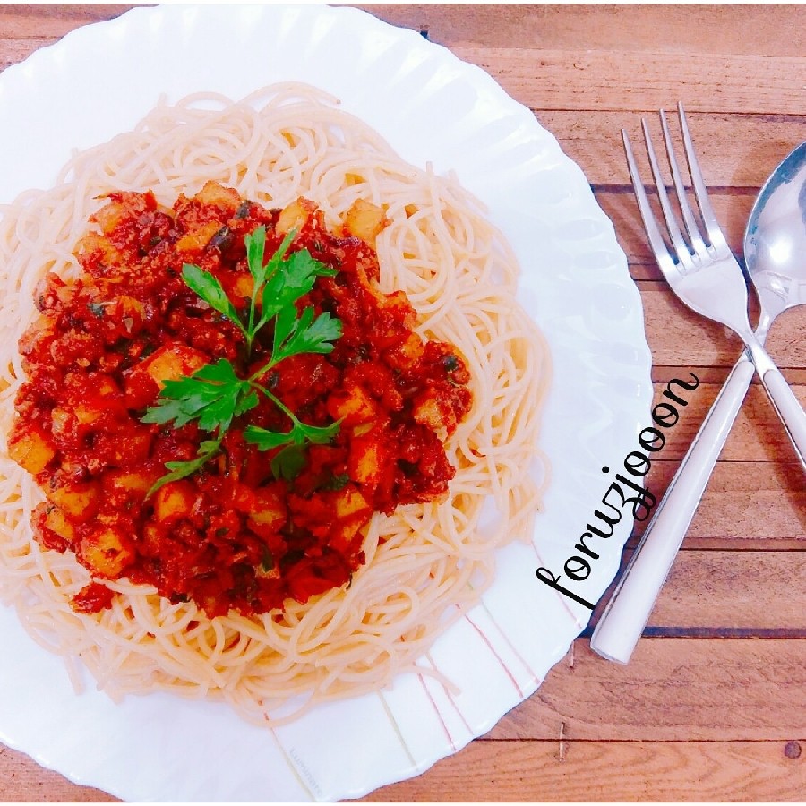 عکس اسپاگتی گوشت