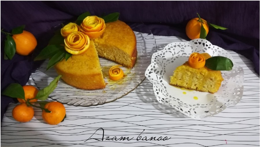 عکس کیک خیس پرتقالی