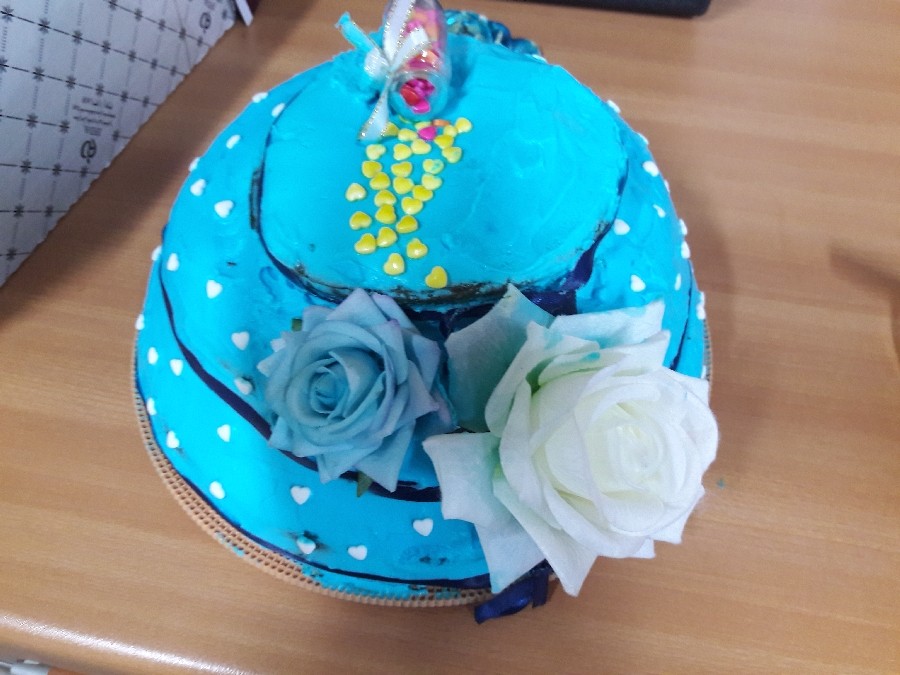 کیک آبی من برای تولد عشقم همسرم