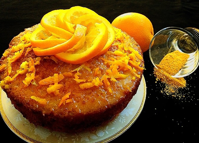 عکس کیک پرتقالی با سس مخصوص