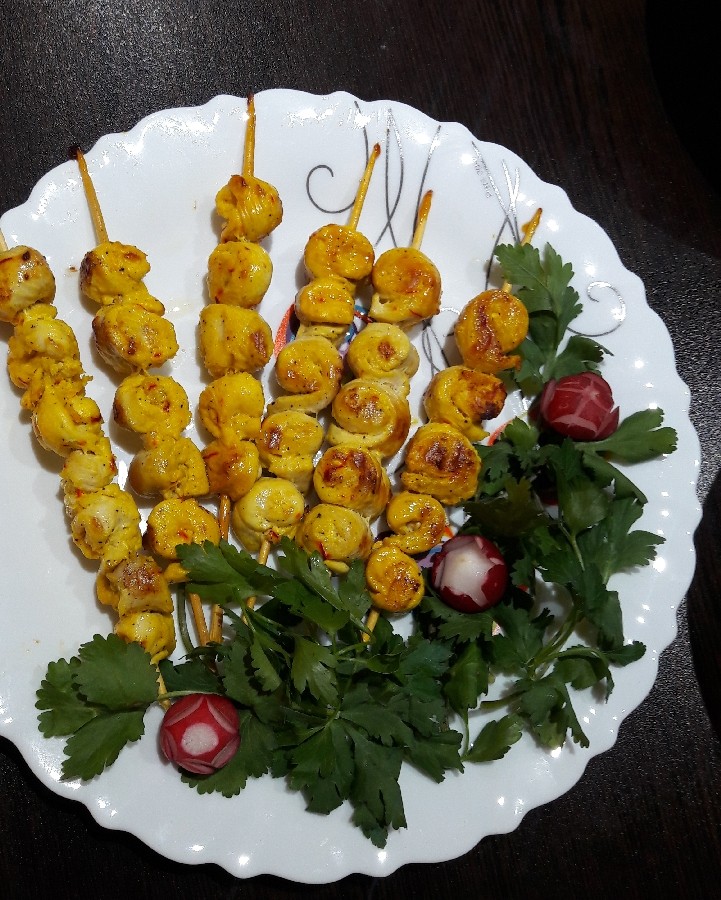 عکس جوجه کباب حلزونی