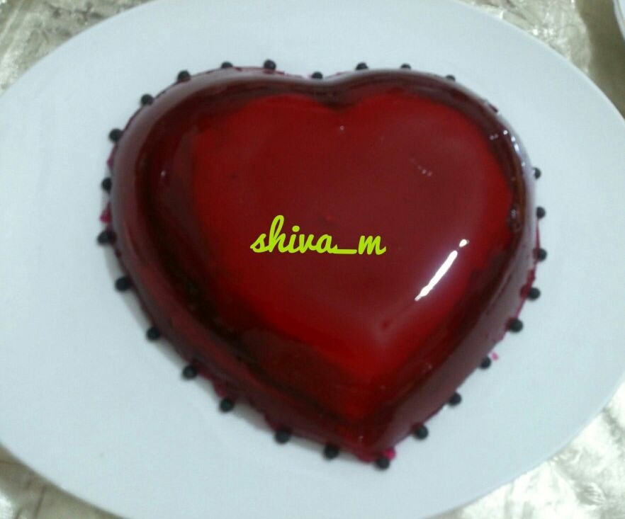 عکس ژله قلبی مغزدار دورنگ