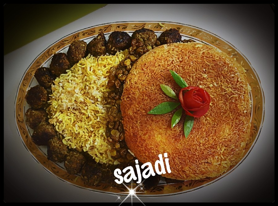 عکس رشته پلو و ته دیگ داغ (دستور پاپیون)