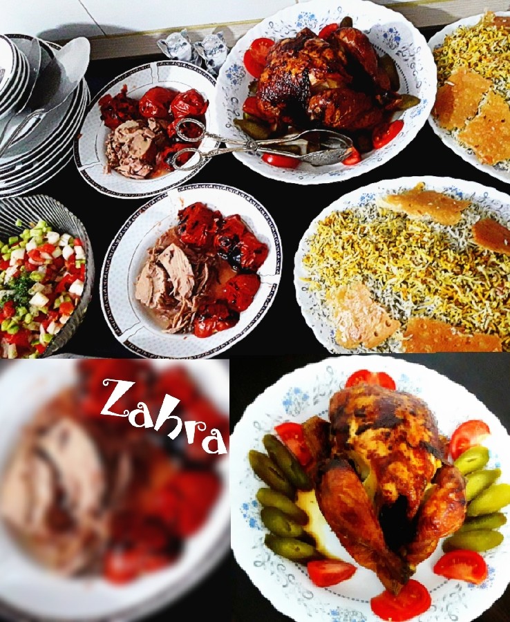 عکس شوید پلو مرغ بریان وتن ماهی