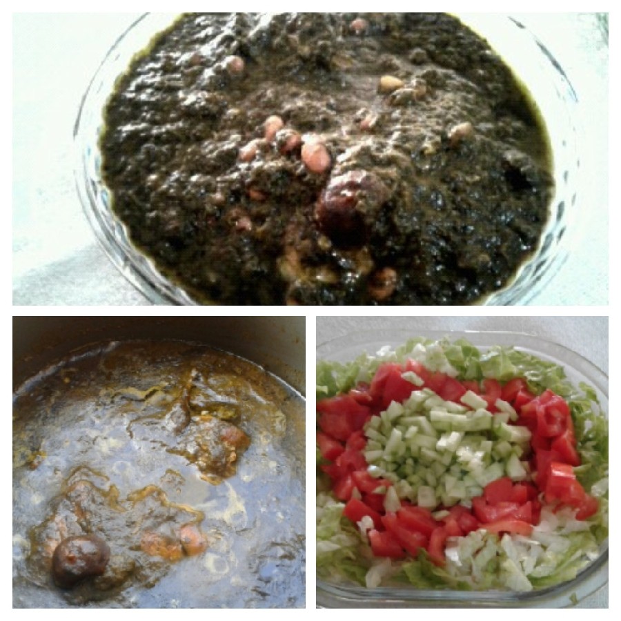 عکس قرمه سبزی و سالاد فصل.